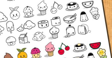 {Freebie} Cute food stickers for your planner