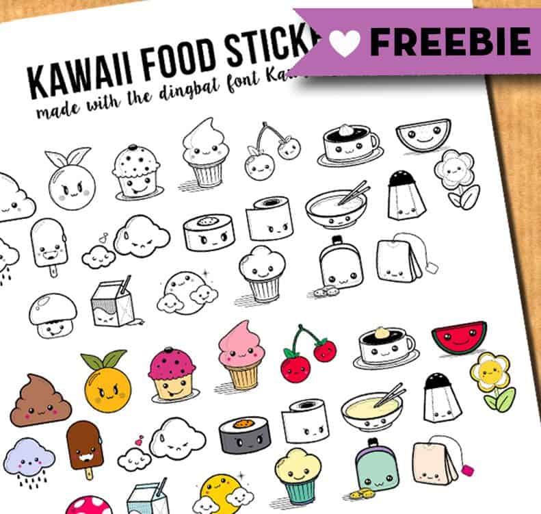 freebie cute food stickers for your planner lovely planner