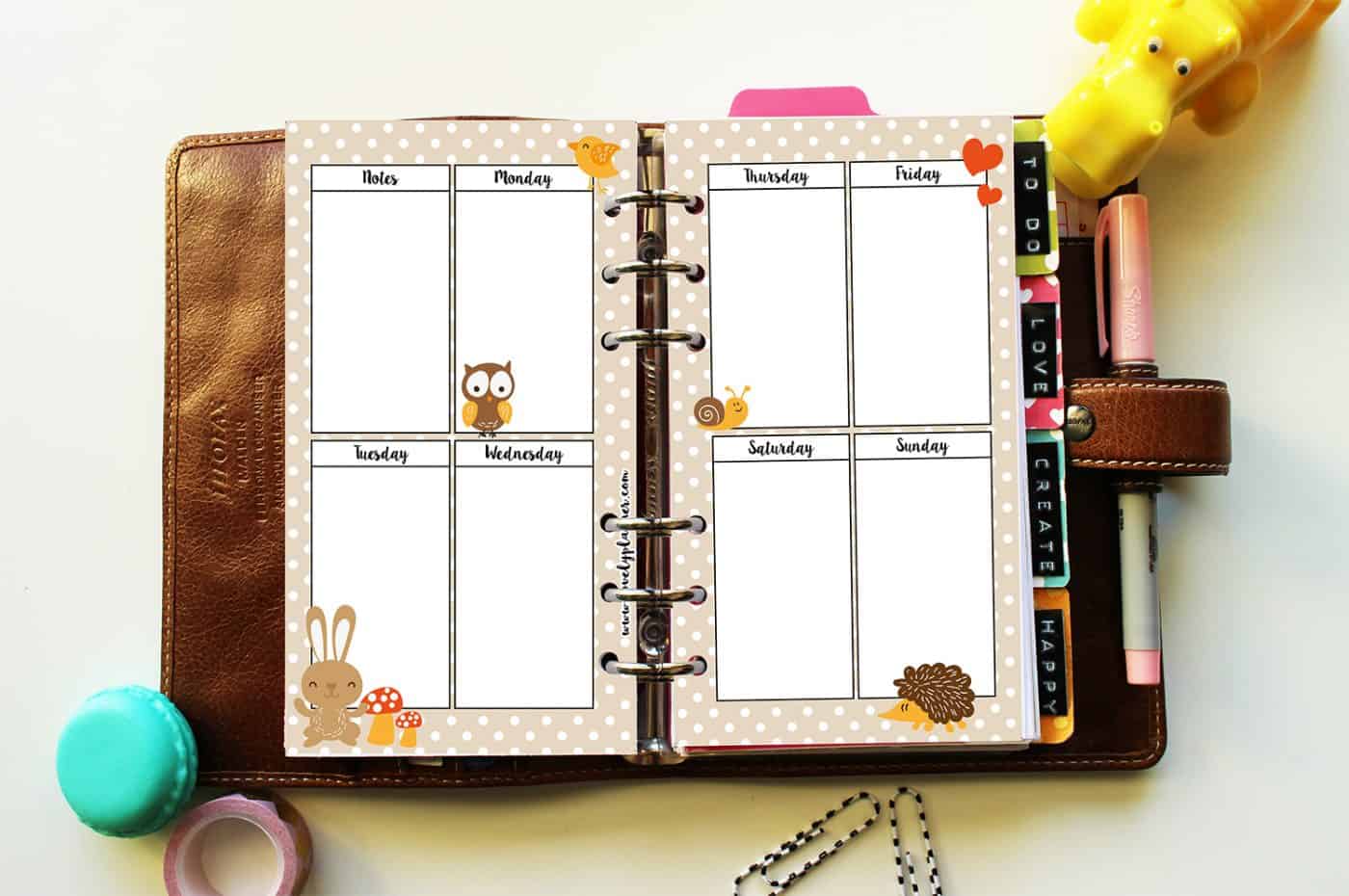 Monthly Planner, A6 Planner Inserts, Printable Planner Inserts