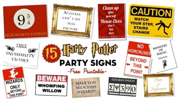 15 Free Printable Harry Potter Party Signs