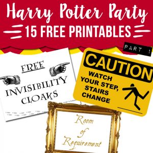 Free Printable Hogwarts' House Flags - Harry Potter Party - Lovely Planner