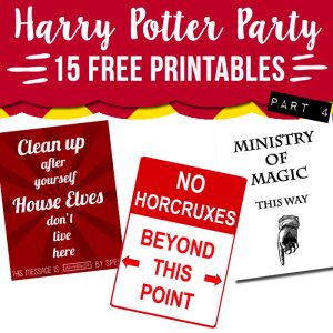 free harry potter party printables