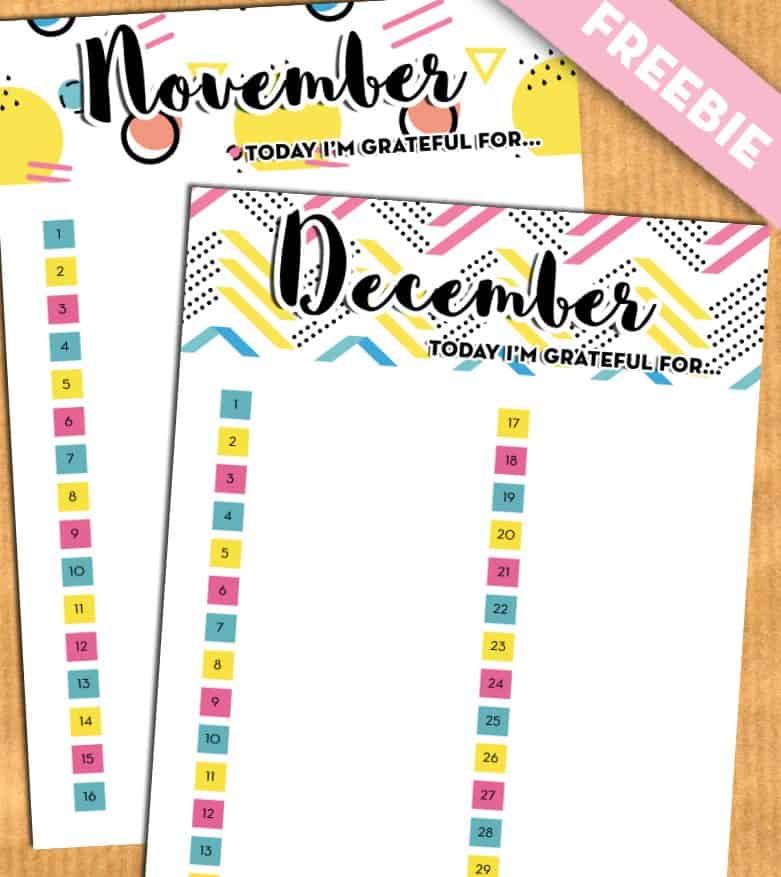 Gratitude planner inserts: "Today I'm grateful for" - Free printable