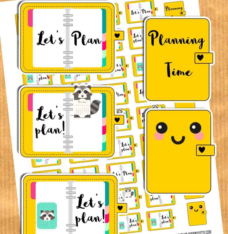 Cute "Planning time" stickers - Free printable planner stickers