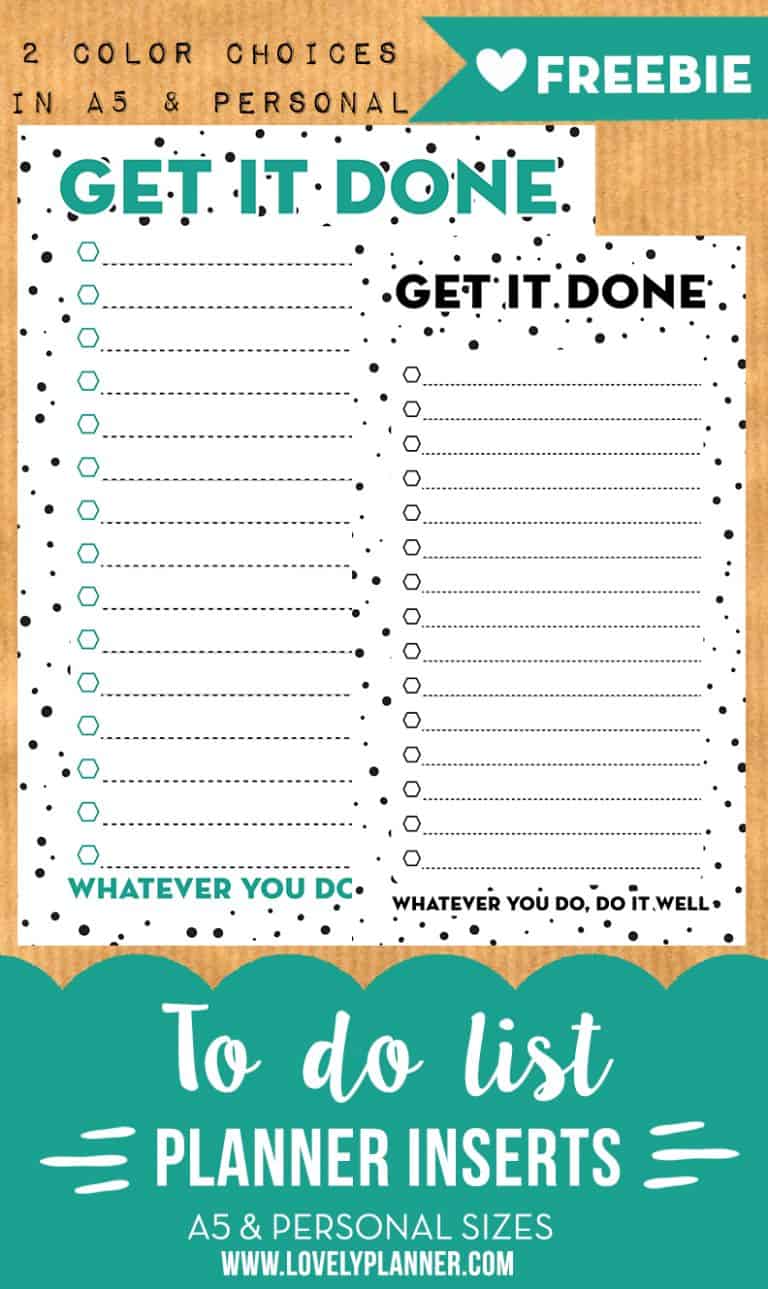 To do list planner inserts for A5 & personal planners - Free printable ...
