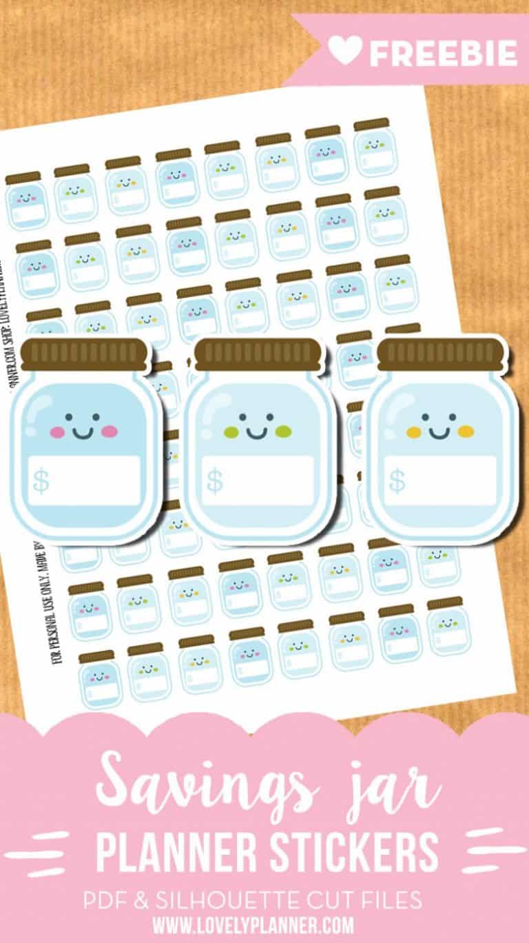 Savings jar stickers - Free printable stickers and cut files {Advent ...