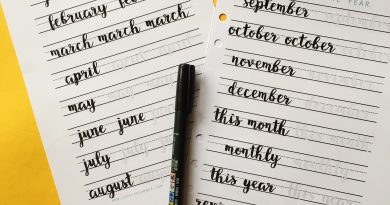 Months of the Year – Free Lettering Practice Worksheets for Planners and Bullet Journals enthusiasts