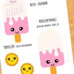 Cute Ice Cream Calendar Divider + Paperclip for your planner - Free Printable