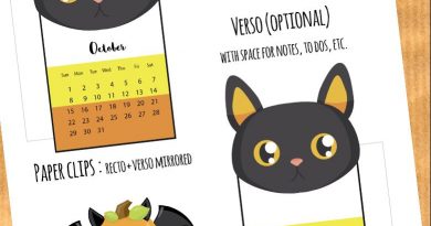 Free Halloween Cat Calendar Divider for your planner + Paperclip
