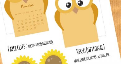 Free Owl Calendar Divider for your planner + Fall Paperclips