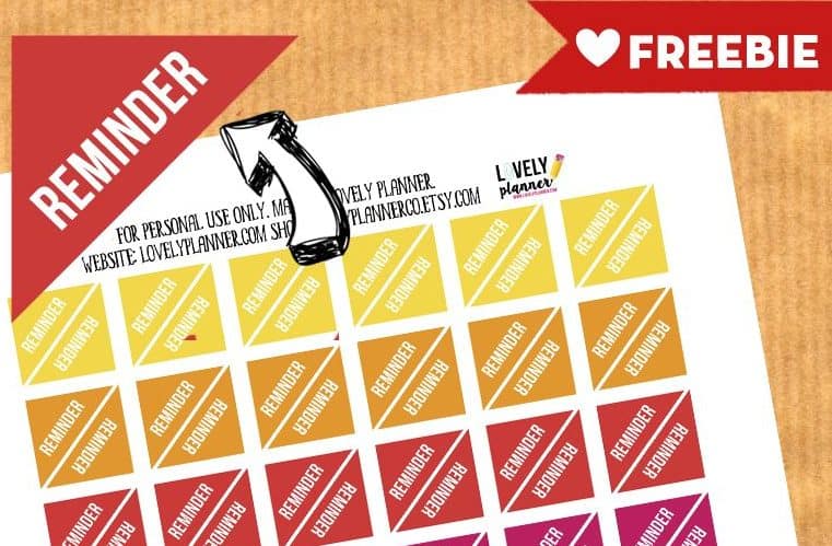 FREE Functional Planner Stickers : REMINDER stickers