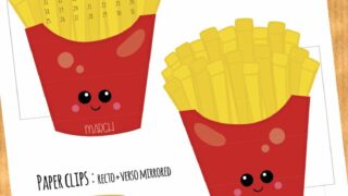 FREE French Fries and Hot Dog Calendar Divider + Paperclip