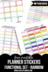 Free Functional Quarter Box Planner Stickers - Rainbow - Lovely Planner