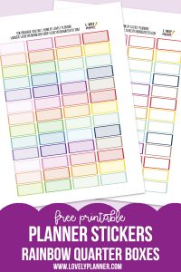 Free Functional Quarter Box Planner Stickers - Rainbow - Lovely Planner