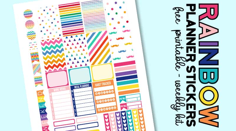 Printable Habit Trackers (7 Day) Planner Stickers for Happy