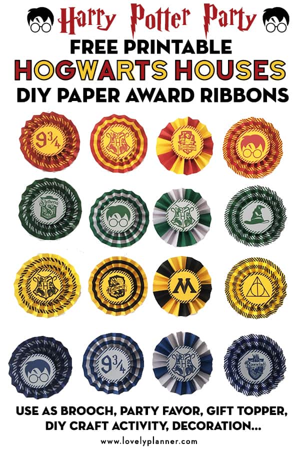 Free Printable Hogwart's Houses DIY Paper Award Ribbons - Harry Potter ...