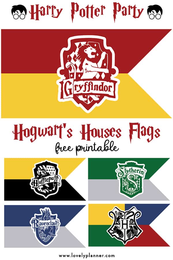 Printable Hogwarts House Crest Banners! Each banner measures 8.25x10.75.  You are purchasing a…