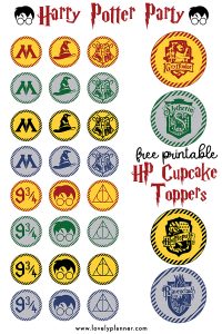 Free Printable Harry Potter Cupcake toppers - Lovely Planner
