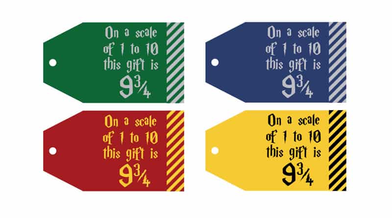 Free Printable Harry Potter Gift Tags: On a scale of 1 to 10 this gift is 9 3/4