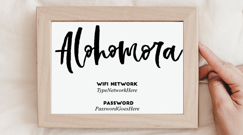 Alohomora Free Printable Wifi Password Sign With Editable Pdf Lovely Planner