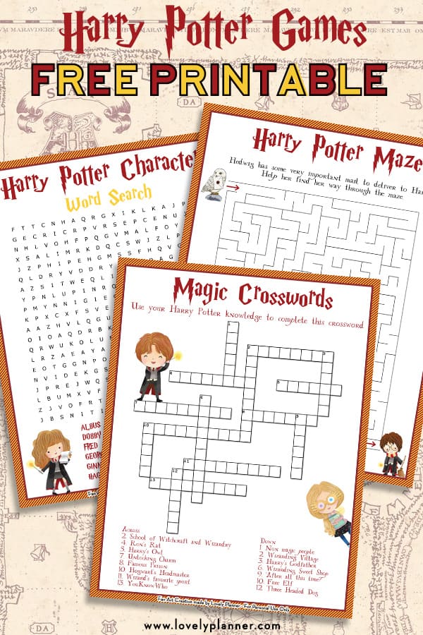 Try these printable Harry Potter activity sheets