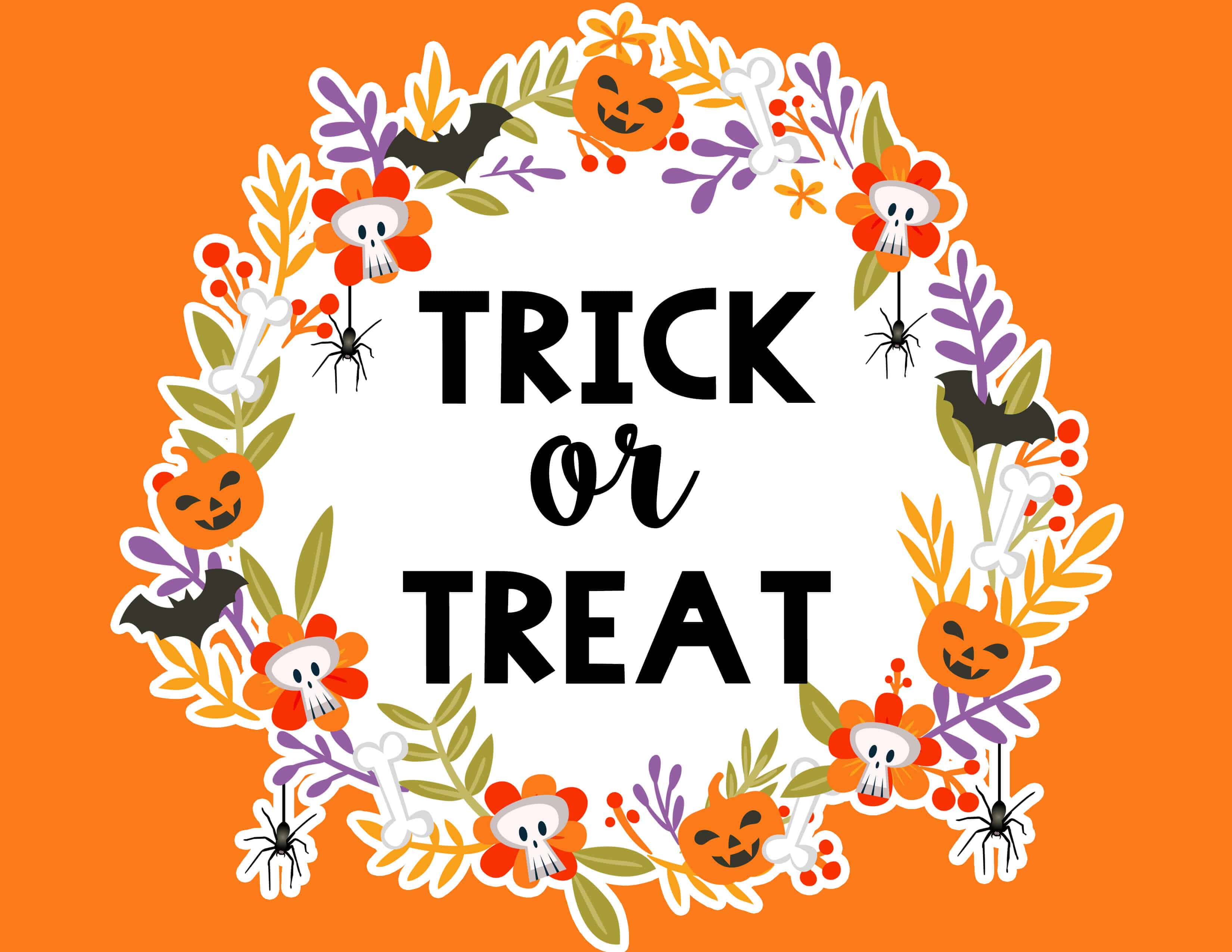 Free Printable Halloween Trick or Treat Signs to decorate your porch on October 31. Also download the matching "Out of Candy" signs. #halloween #freeprintable #fall #trickortreat #home #lovelyplanner