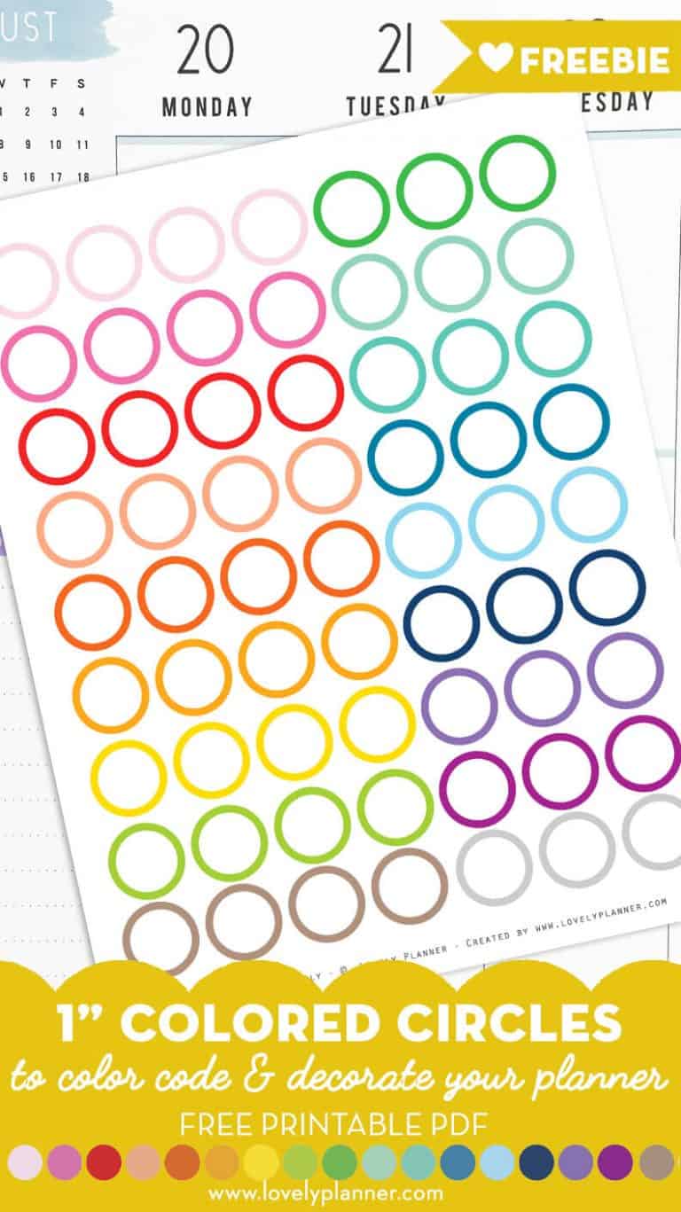Free Printable 1" circle planner stickers with white space inside ...