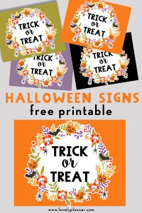 Free Printable Halloween Trick or Treat Signs - Lovely Planner