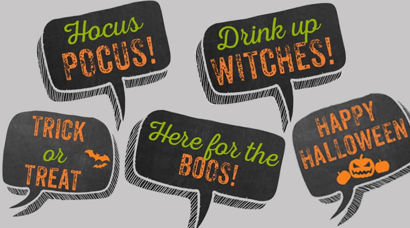 Free Printable Halloween Photo Booth Props - 11 Speech Bubbles - Lovely  Planner