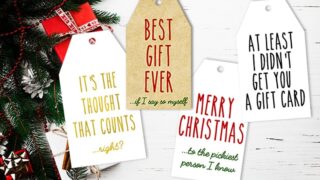 16 FREE Printable Funny and Honest Christmas Gift Tags in 4 different color schemes! #christmas #gift #christmasgift #gifttags #honestgifttags #funny #freeprintable #lovelyplanner