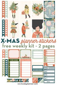 Free Printable Cozy Christmas Planner Stickers Weekly Kit - Lovely Planner