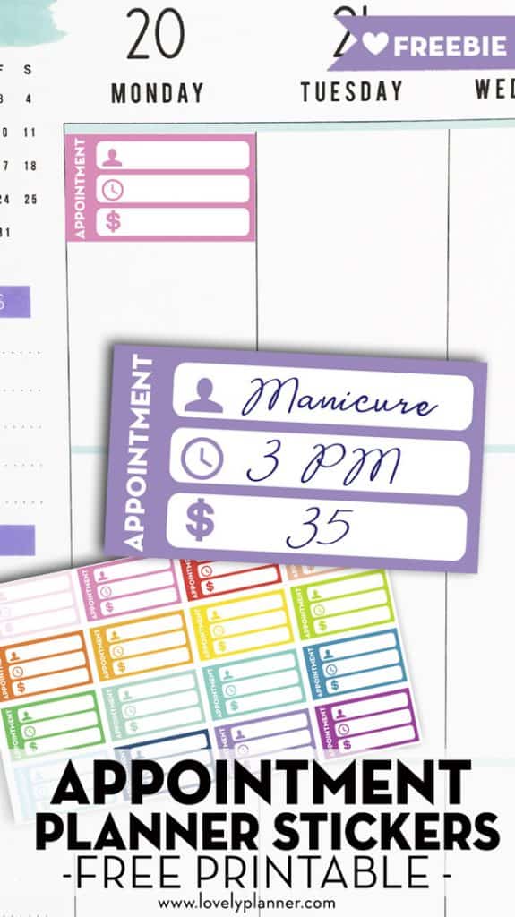 free printable appointment planner stickers Lovely Planner