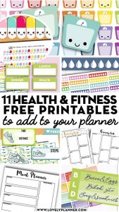 13 Free Printable Health and Fitness Planner Stickers and Inserts to ...