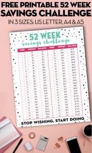 Free 52 Week Savings Challenge Printable - Lovely Planner