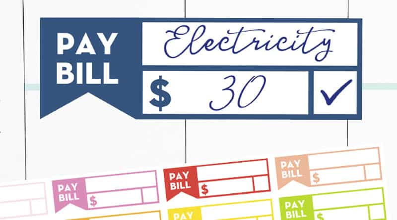 Free Printable Pay Bill Reminder Planner Stickers - Lovely Planner