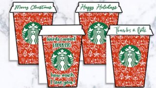 4 FREE Printable Christmas Starbucks Gift Card Holders #christmas #gift #freeprintable #starbucks #lovelyplanner
