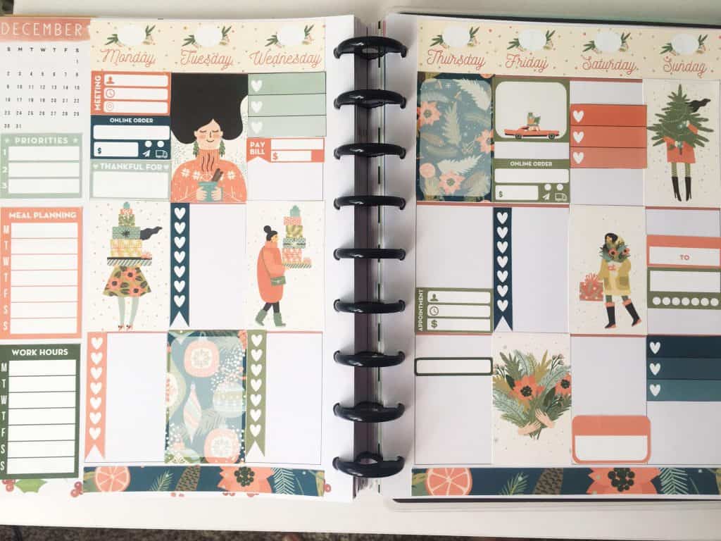 Free Printable Cozy Christmas Planner Stickers Weekly Kit - Lovely Planner