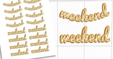 Free Printable gold foil ballon weekend planner stickers