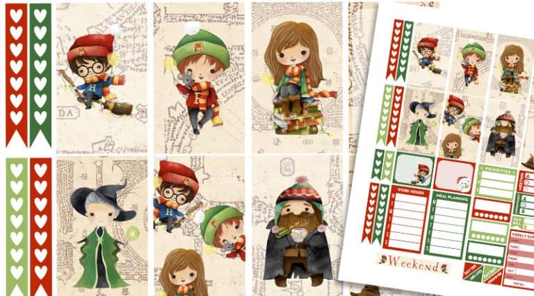 Christmas at Hogwarts Weekly Kit - Harry Potter Free Planner Stickers ...