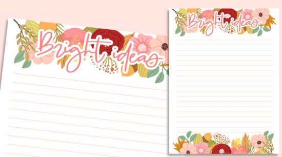 Free Printable Floral Notes Planner Insert (Mini, Classic, BIG Happy ...