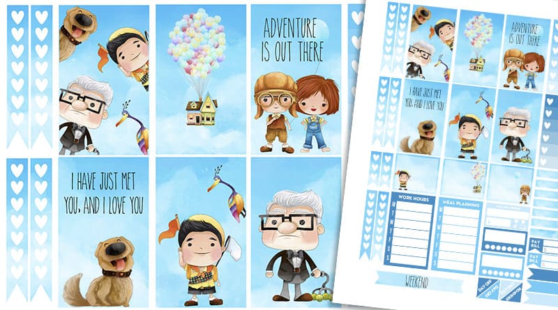 free printable weekly planner stickers inspired by pixar movie up lovely planner