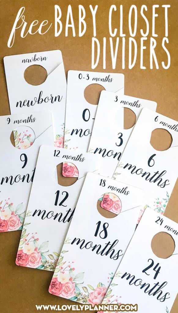 Free Printable DIY Baby Closet Dividers - Dinosaurs - Lovely Planner