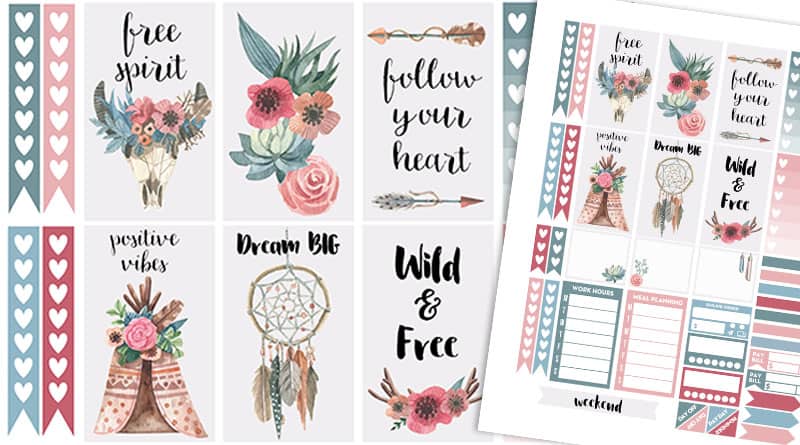 Boho Planner Stickers Weekly Kit