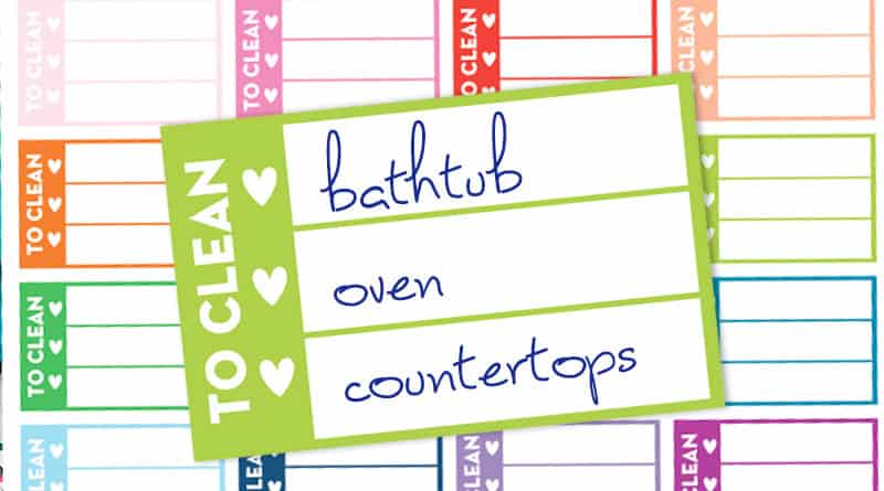 Free Printable Cleaning Checklist Planner Stickers