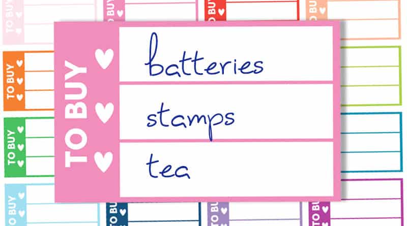 Free Printable Shopping List Planner Stickers