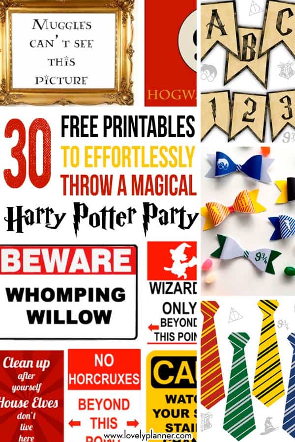 30+ Free Printables to throw a magical Harry Potter Party Lovely Planner