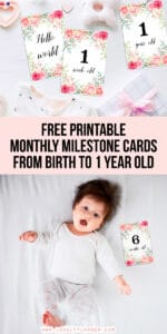 Free Printable Baby Milestone Cards - Shabby Chic Flowers - Lovely Planner