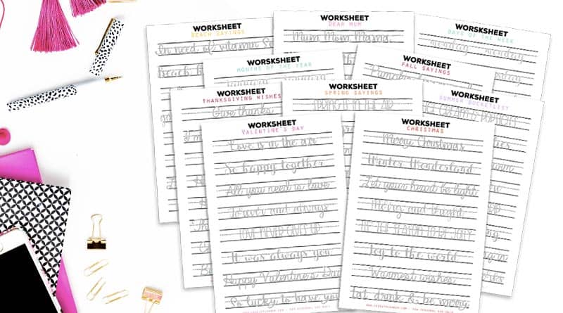10 FREE Lettering Worksheets For Beginners For Every Occasion