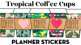 Free Printable Tropical Starbucks Coffee Cups Planner Stickers
