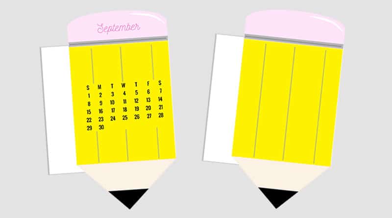 Pencil Calendar Divider Planner Free Printable